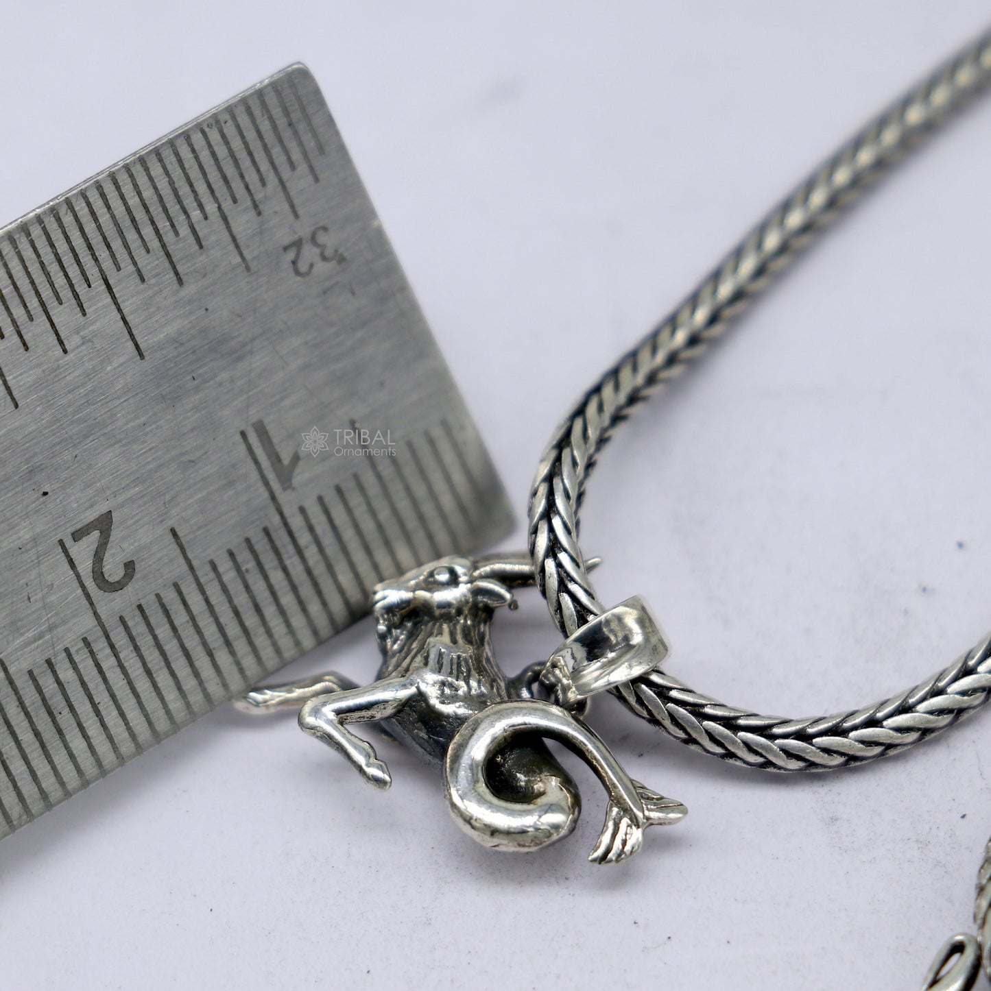 925 pure silver Silver Zodiac Horoscope Capricorn Sign symbol pendant, wheat chain necklace locket best gifting delicate jewelry nsp735 - TRIBAL ORNAMENTS