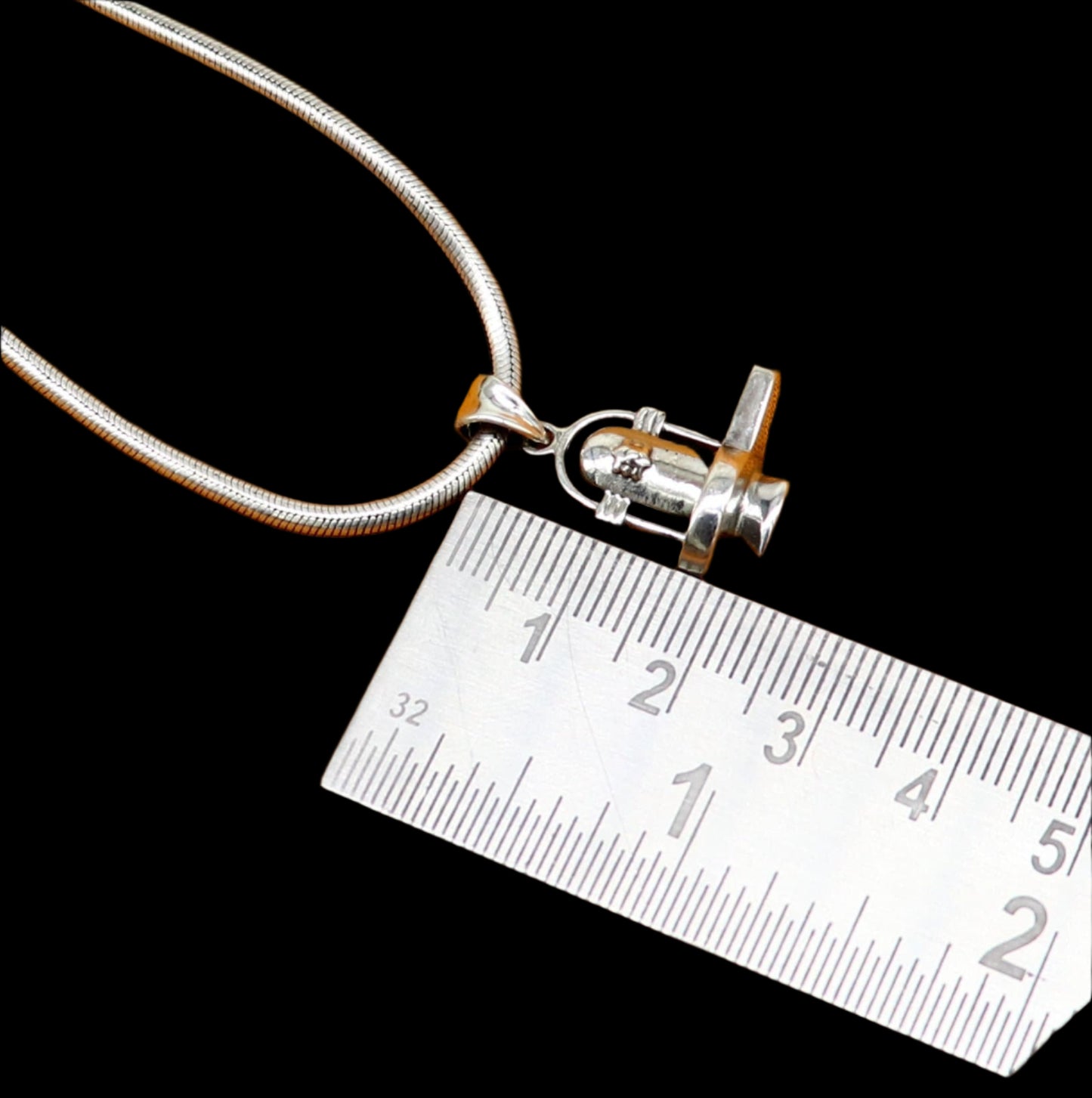 Sterling silver Lord Shiva Lingam pendant by TRIBAL ORNAMENTS, unisex Hindu jewelry, detailed designer Hindu idol necklace.