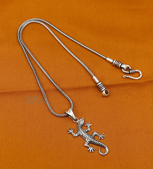 925 sterling silver amazing Lizard design handmade pendant with pretty attractive  design pendant locket gifting jewelry india ssp1574 - TRIBAL ORNAMENTS