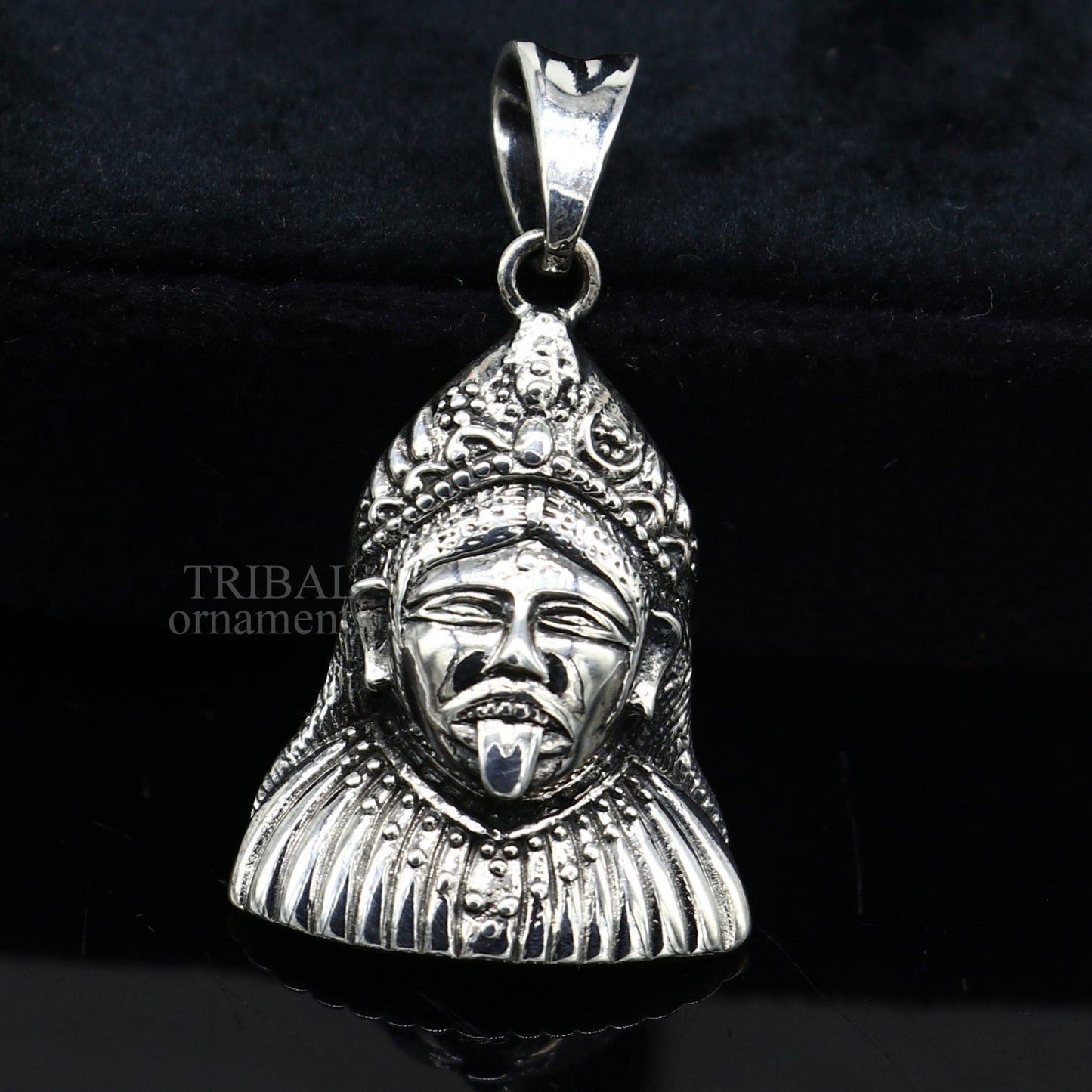 925 sterling silver blessing Goddess Kalika maa/ Kali ma pendant, amazing unisex mahakali pendant jewelry tribal jewelry ssp1565 - TRIBAL ORNAMENTS