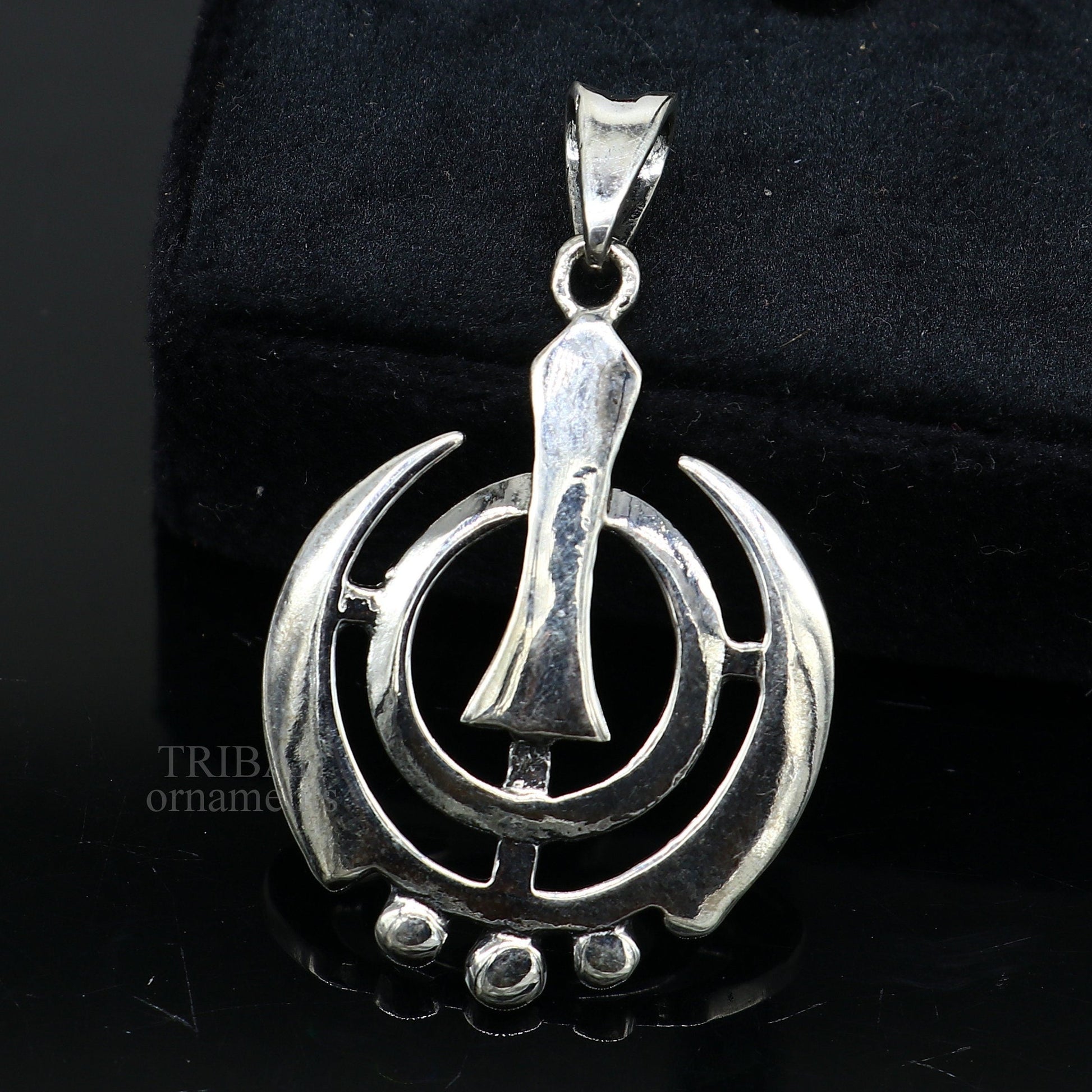925 sterling silver customized design khalsa Waheguru symbol pendant, sikha Sardar logo pendant, best blessing pendant from india  ssp1558 - TRIBAL ORNAMENTS