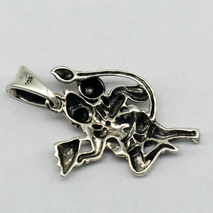 Sterling silver Lord Hanuman pendant, vintage-style unisex jewelry from Tribal Ornaments featuring detailed BajaranBali design.