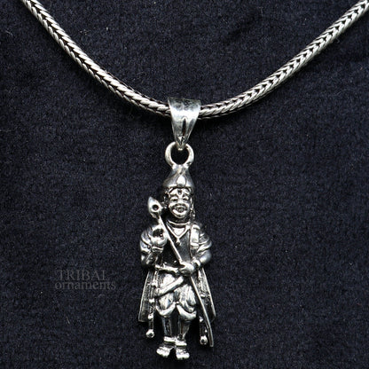 925 sterling silver Lord Murugan Karthikeya pendant from TRIBAL ORNAMENTS, featuring intricate divine design and elegant craftsmanship.