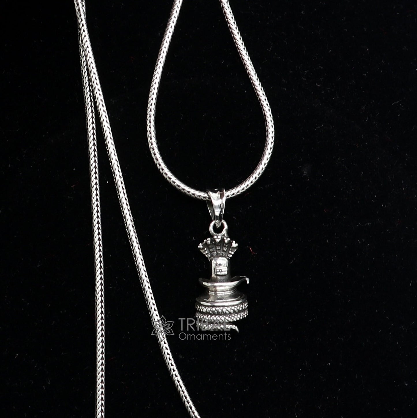 925 sterling silver Lord Shiva Lingam pendant necklace, tribal ornaments jewelry featuring a divine god pendant design.