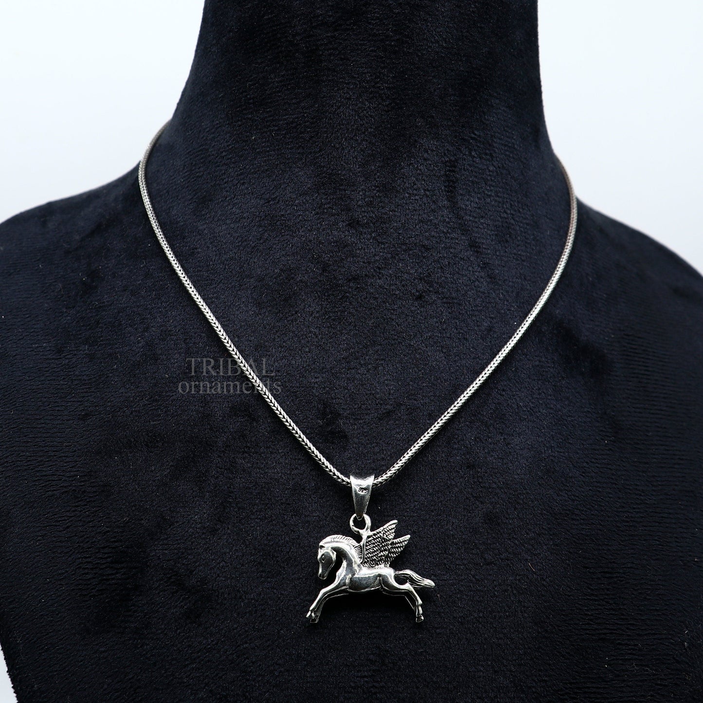 925 sterling silver horse unicorn pendant with elegant vintage design, suitable for boys and girls jewelry by Tribal Ornaments.