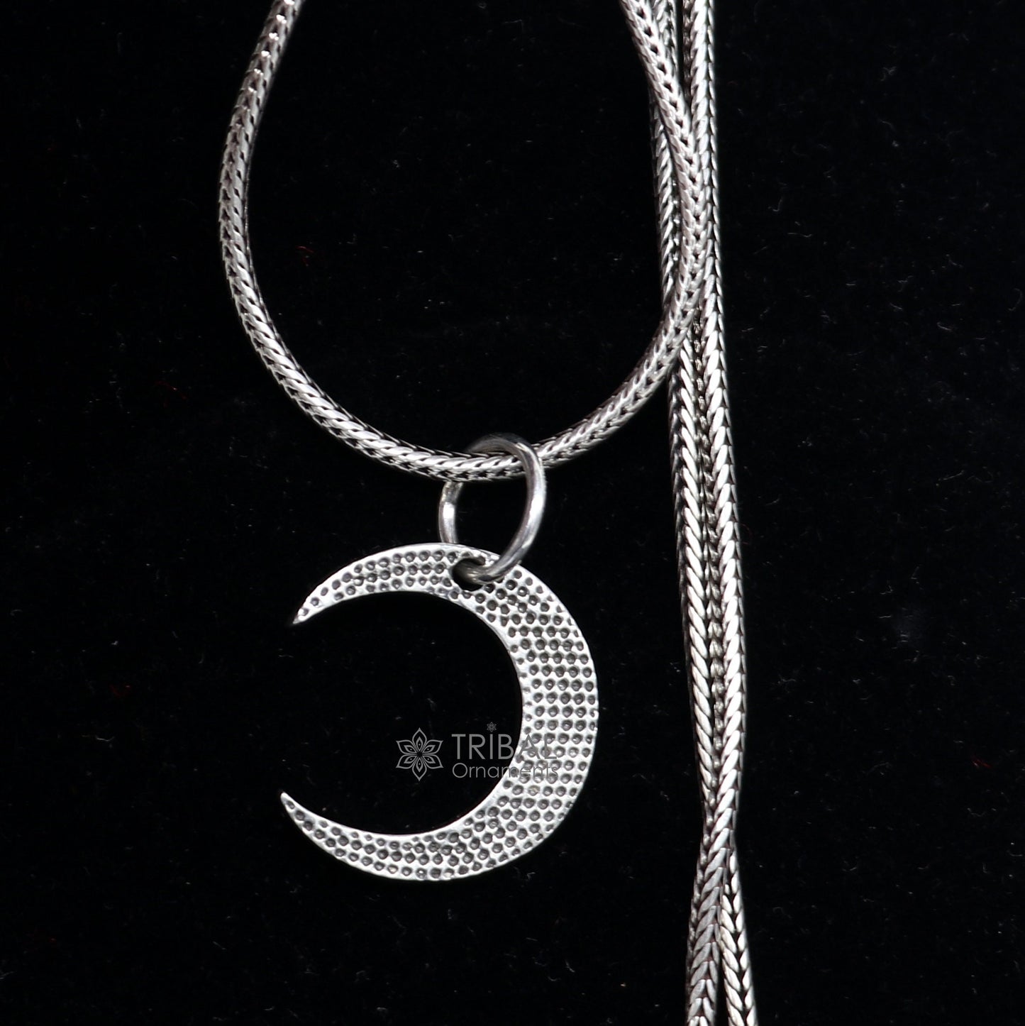 925 sterling silver unique half moon pendant amazing delicate silver jewelry for both men and women nsp651 - TRIBAL ORNAMENTS