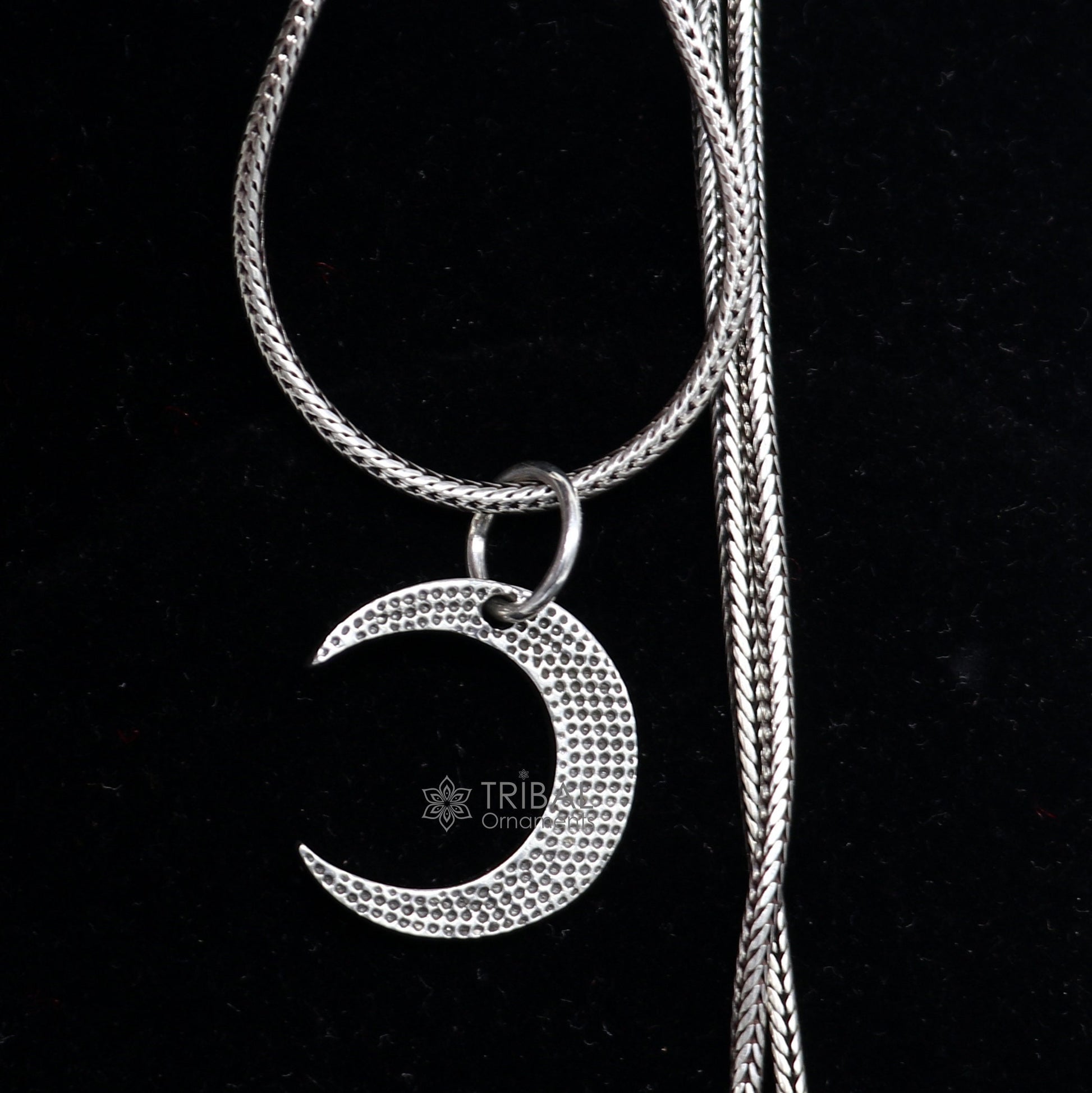 925 sterling silver unique half moon pendant amazing delicate silver jewelry for both men and women nsp651 - TRIBAL ORNAMENTS