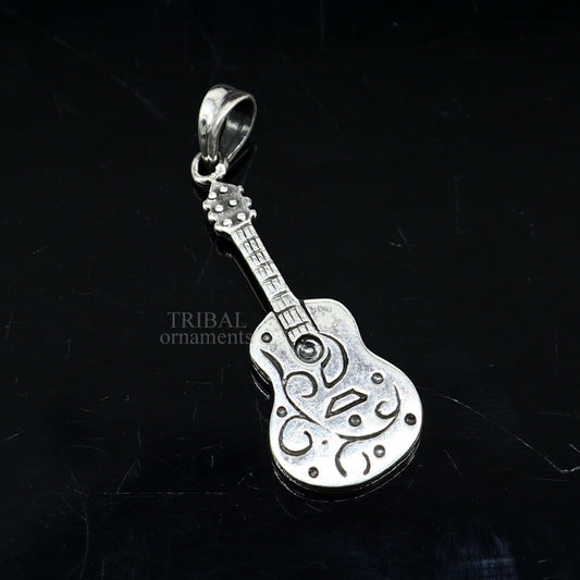 925 sterling silver handmade amazing small guitar design pendant, amazing stylish unisex pendant unisex jewelry tribal jewelry ssp1453 - TRIBAL ORNAMENTS