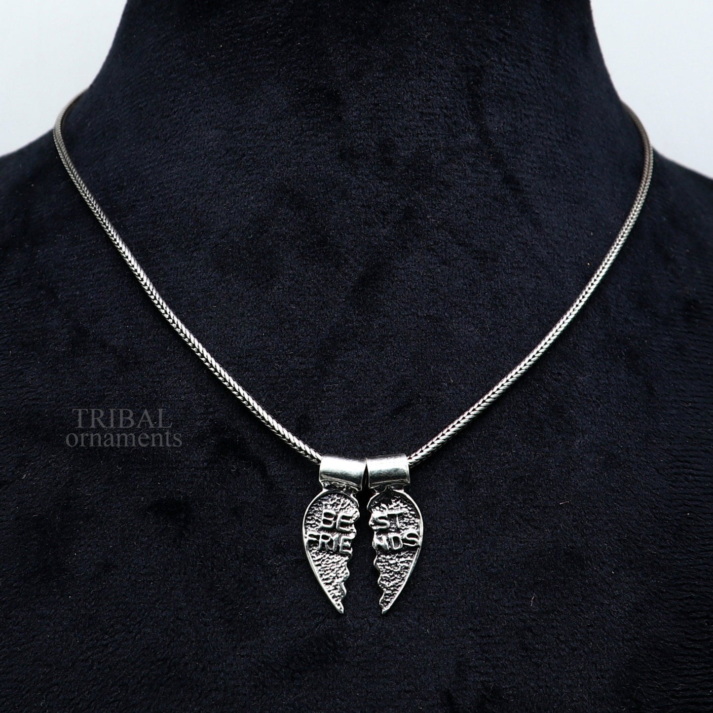 925 sterling silver handmade best friend broken pendant, best gifting silver pendant, elegant divine jewelry ssp1438 - TRIBAL ORNAMENTS