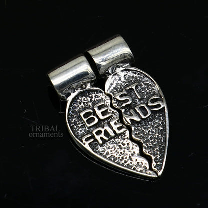 925 sterling silver best friend broken pendant by TRIBAL ORNAMENTS, featuring elegant handmade divine jewelry design.