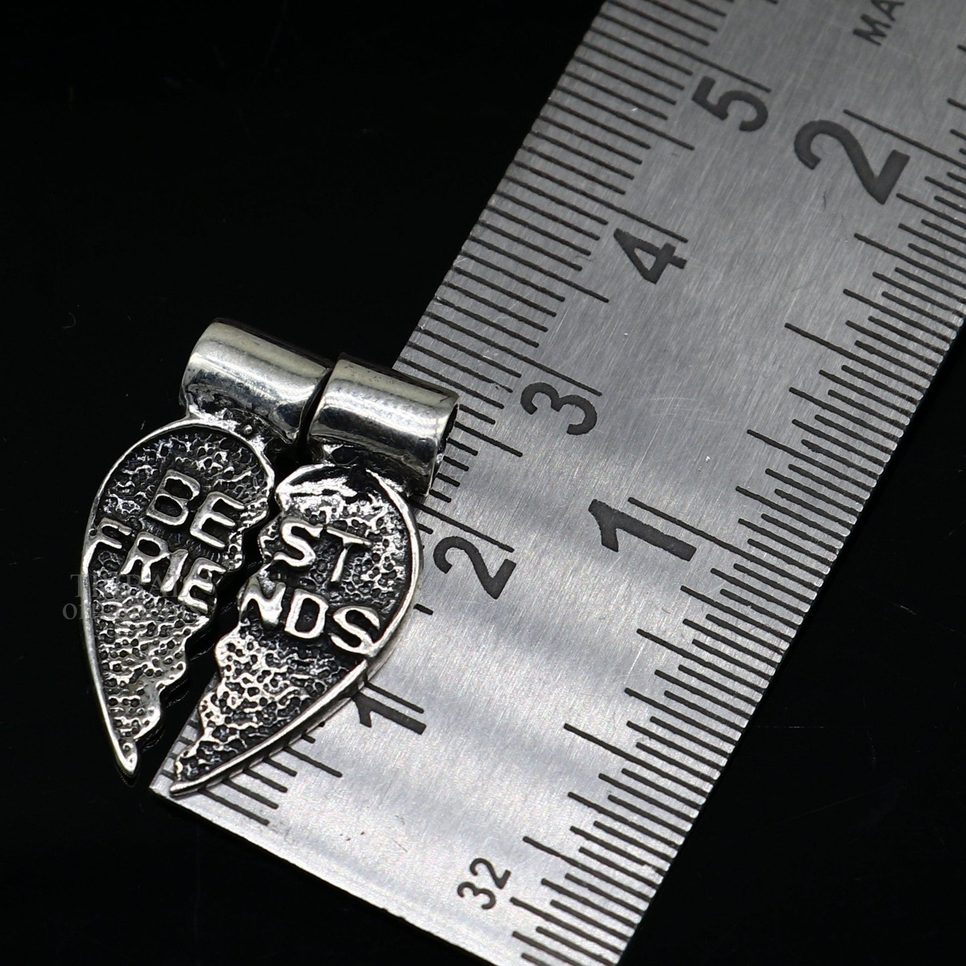 925 sterling silver handmade best friend broken pendant, best gifting silver pendant, elegant divine jewelry ssp1438 - TRIBAL ORNAMENTS