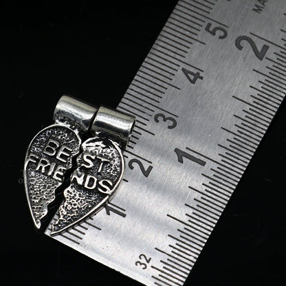 925 sterling silver best friend broken pendant from TRIBAL ORNAMENTS, handcrafted elegant divine jewelry with intricate design.
