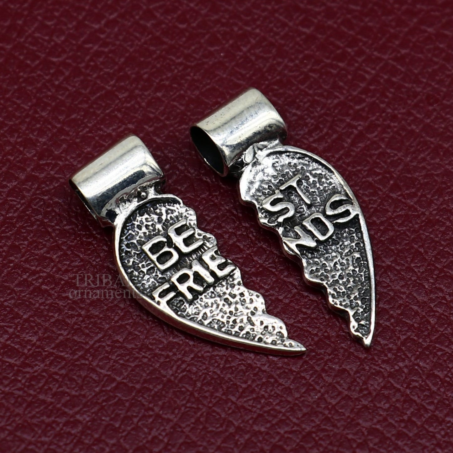 925 sterling silver handmade best friend broken pendant, best gifting silver pendant, elegant divine jewelry ssp1438 - TRIBAL ORNAMENTS