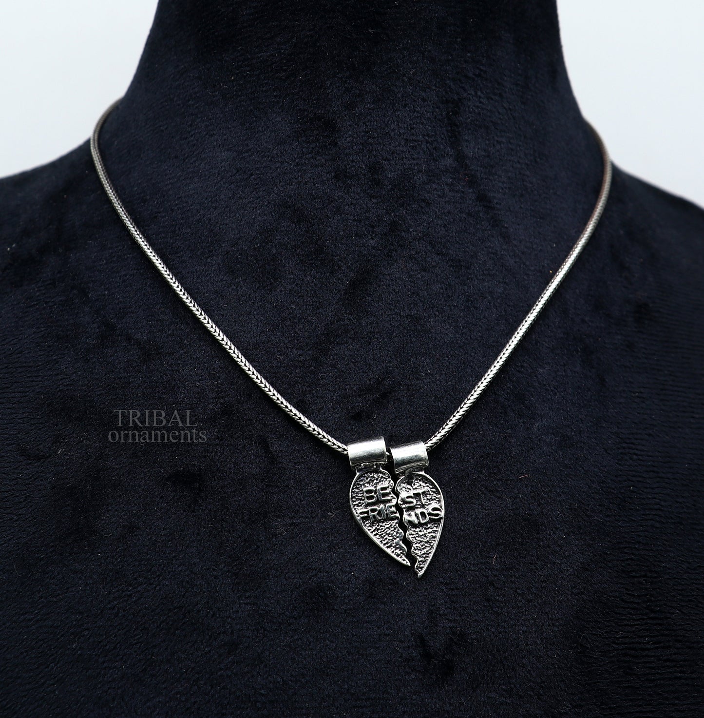 925 sterling silver handmade best friend broken pendant, best gifting silver pendant, elegant divine jewelry ssp1438 - TRIBAL ORNAMENTS