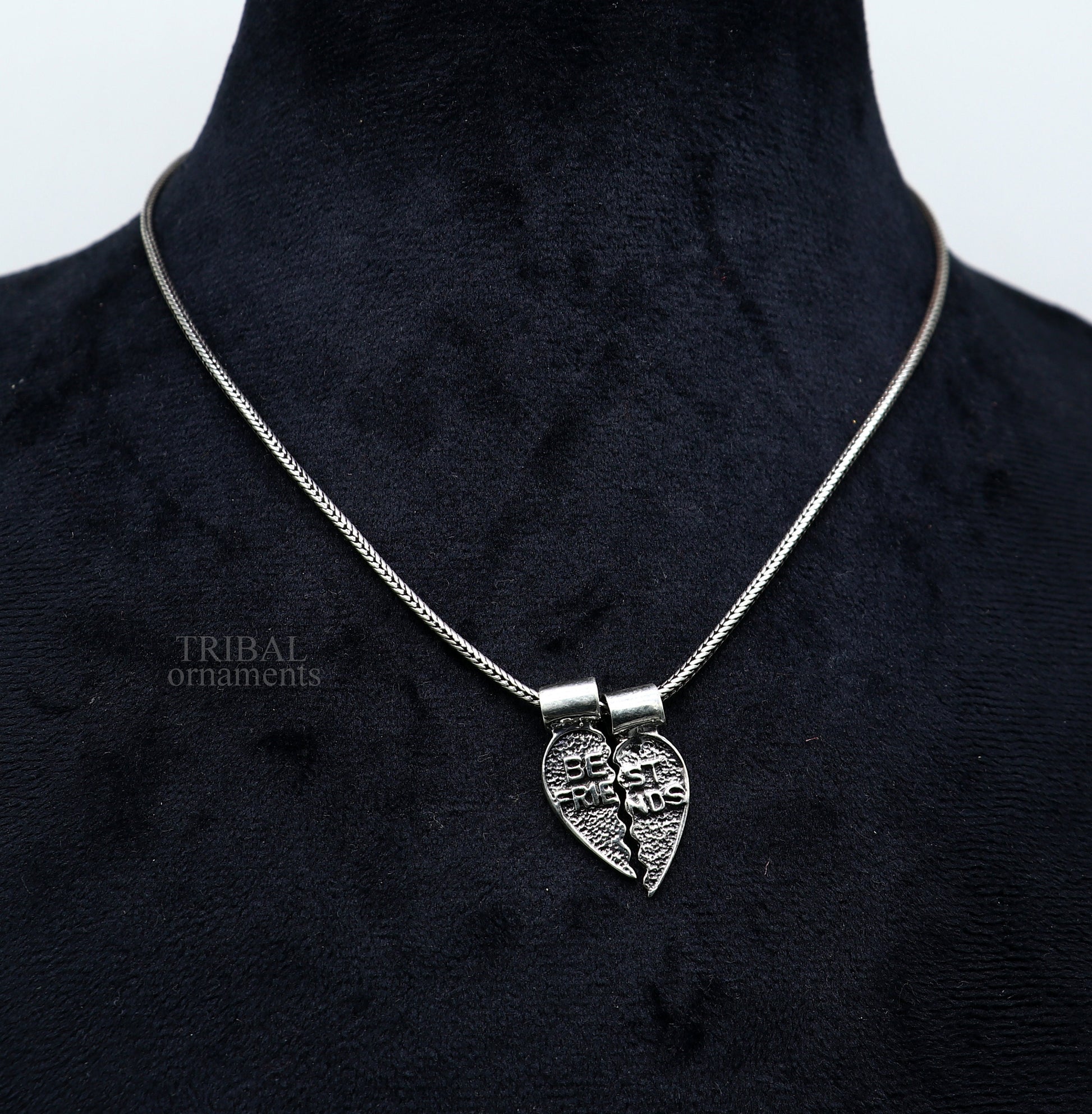 925 sterling silver handmade best friend broken pendant, best gifting silver pendant, elegant divine jewelry ssp1438 - TRIBAL ORNAMENTS
