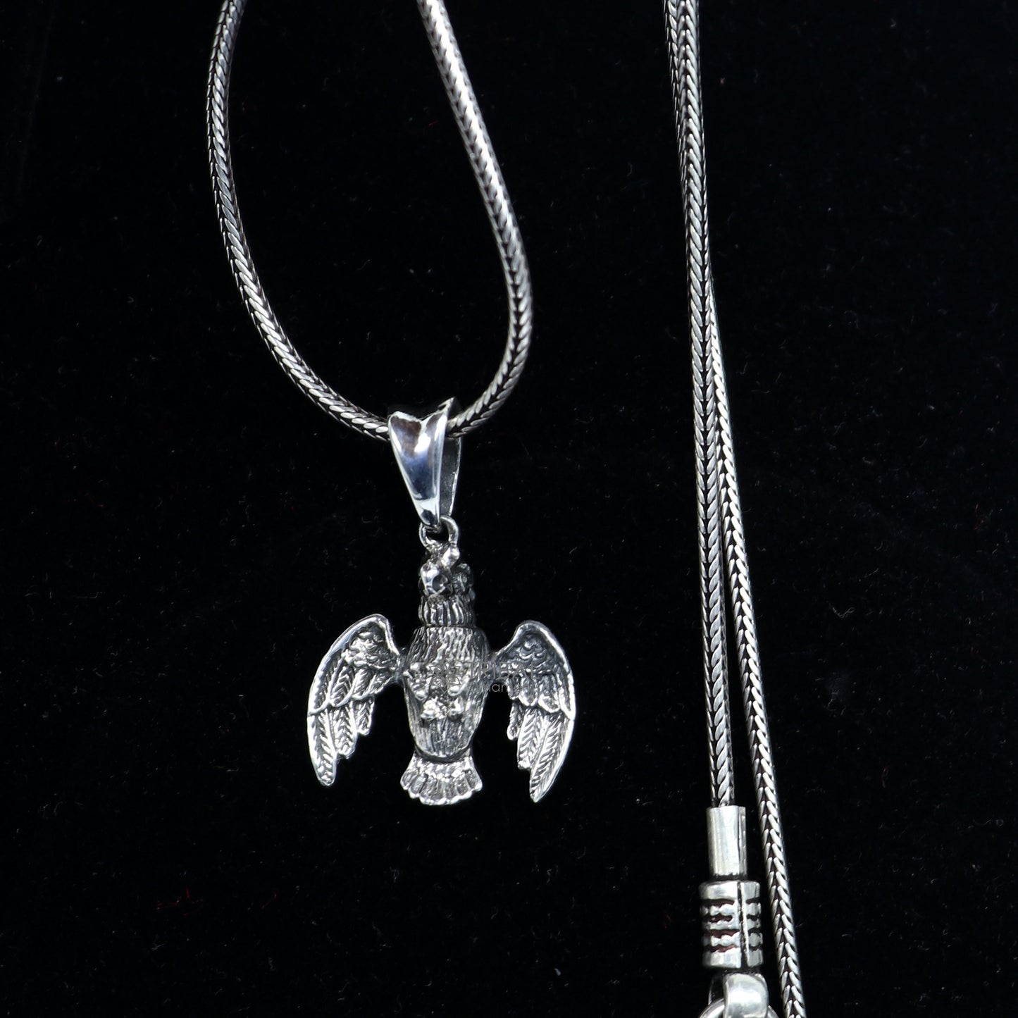 925 sterling silver handmade eagle design pendant necklace, tribal ornaments silver Garuda pendant, delicate unisex jewelry accessory