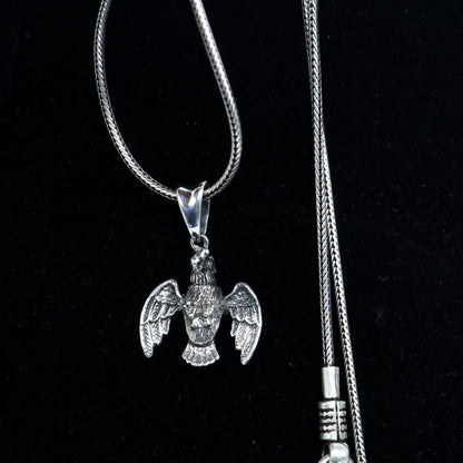 925 sterling silver handmade eagle design pendant necklace, tribal ornaments silver Garuda pendant, delicate unisex jewelry accessory