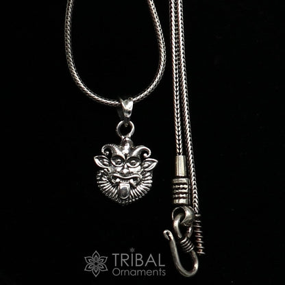 925 sterling silver evil eye pendant by Tribal Ornaments, handmade protective nazar battu jewelry for kids and girls.