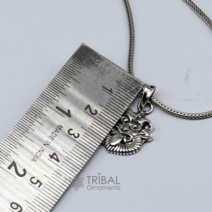 Handmade 925 sterling silver Evil Eye Nazar Battu pendant by Tribal Ornaments, designed for kids and girls for protection.