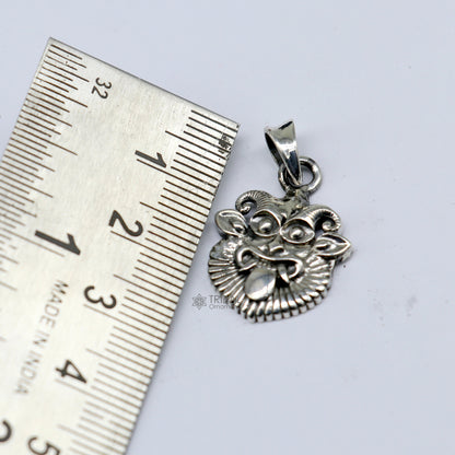 Sterling silver Evil Eyes Nazar Battu pendant by Tribal Ornaments, handmade protective jewelry for kids and girls.