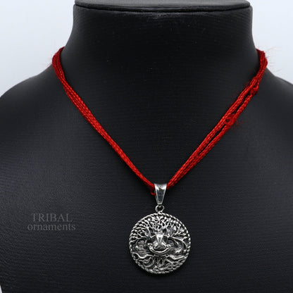 Handmade 925 sterling silver Lord Ganesha pendant by Tribal Ornaments, stylish tribal jewelry, unisex custom gift accessory.
