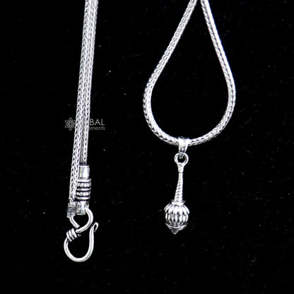 925 sterling silver Hanuman Gada pendant from Tribal Ornaments, featuring a symbol of power, wisdom, and resilience.