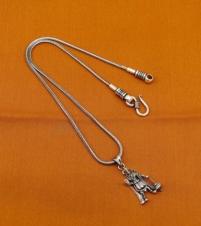 925 sterling silver Hanuman Ji pendant, handmade tribal jewelry, unisex divine idol pendant, stylish and lucky religious jewelry