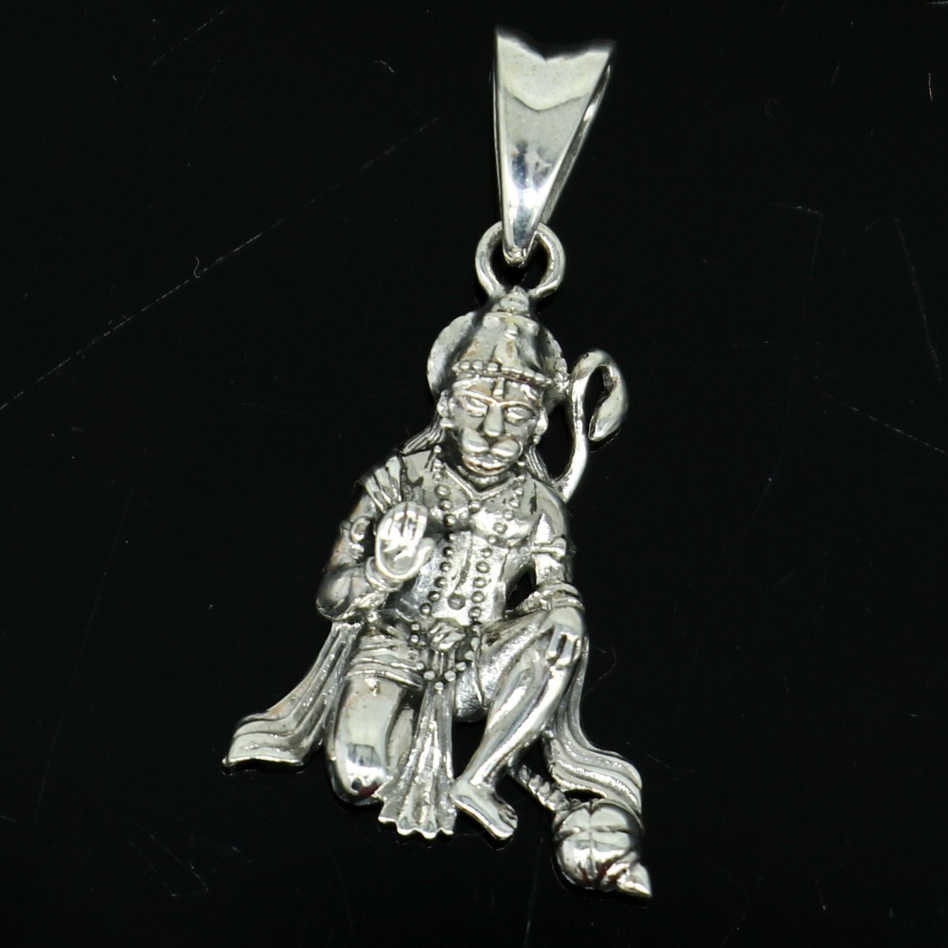 925 sterling silver handmade idol Hanuman ji pendant, amazing stylish unisex pendant locket personalized jewelry tribal jewelry ssp439 - TRIBAL ORNAMENTS