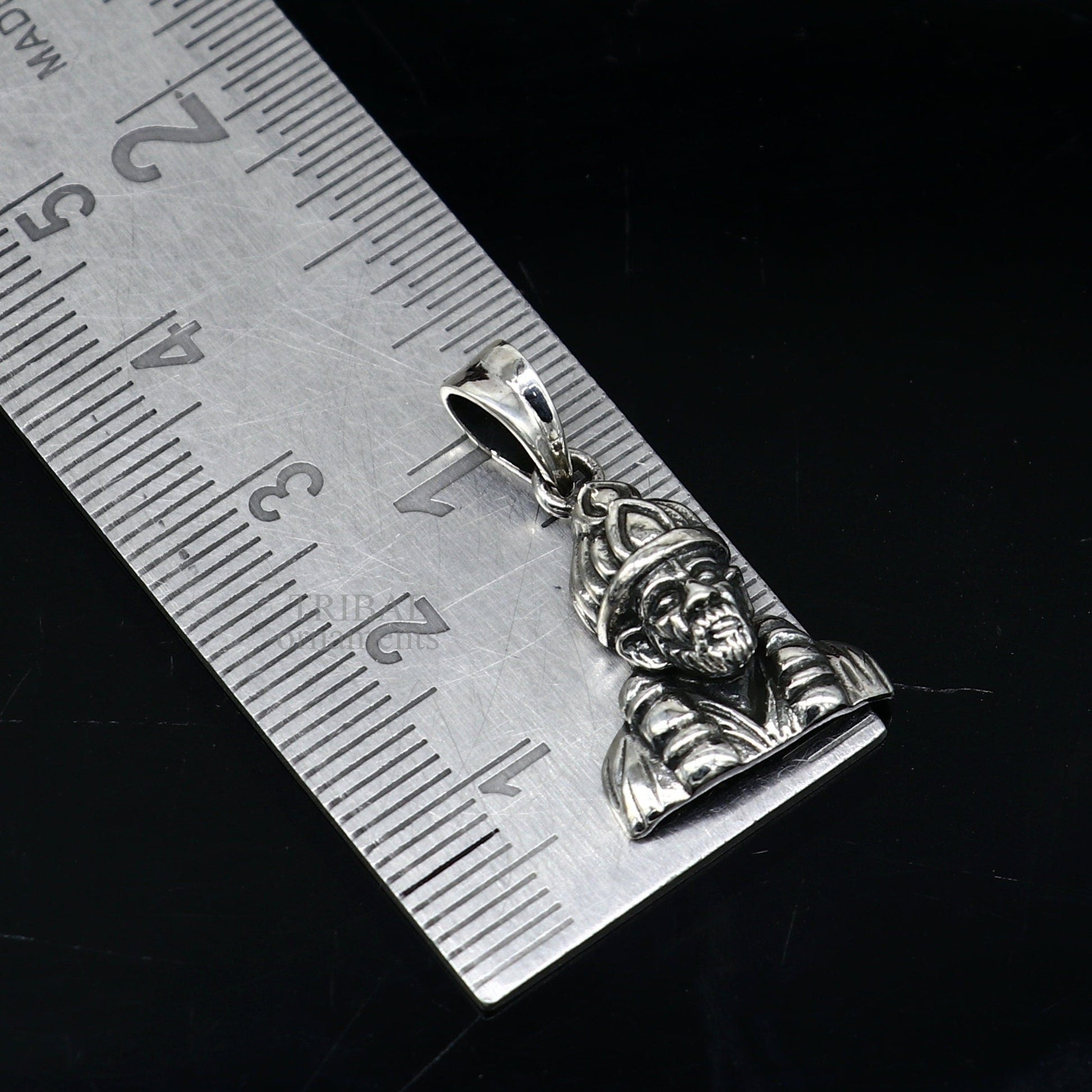 925 sterling silver handmade Indian idol Sai Baba pendant, amazing stylish unisex pendant locket personalized jewelry tribal jewelry ssp1703 - TRIBAL ORNAMENTS