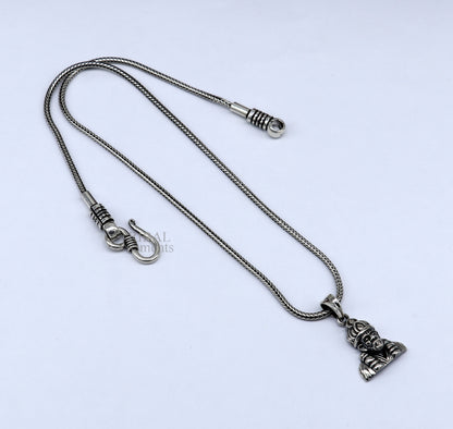 925 sterling silver Sai Baba pendant, unisex handmade tribal jewelry, featuring an Indian idol design, personalized and stylish.