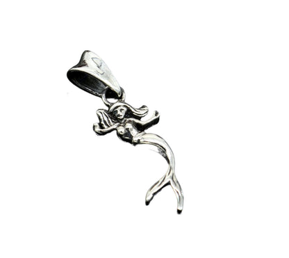 925 sterling silver Jalpari mermaid pendant by Tribal Ornaments, unisex handmade jewelry with intricate mermaid design.
