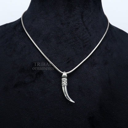 925 sterling silver sword pendant by TRIBAL ORNAMENTS, unisex handmade jewelry with intricate design and divine craftsmanship.