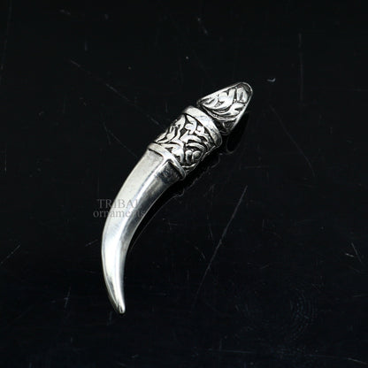 Unisex 925 sterling silver sword pendant by TRIBAL ORNAMENTS, handmade jewelry with detailed design and divine craftsmanship.
