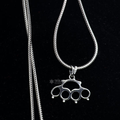 925 sterling silver knuckles punch, handmade self-defense knuckle duster for camping and hiking by TRIBAL ORNAMENTS