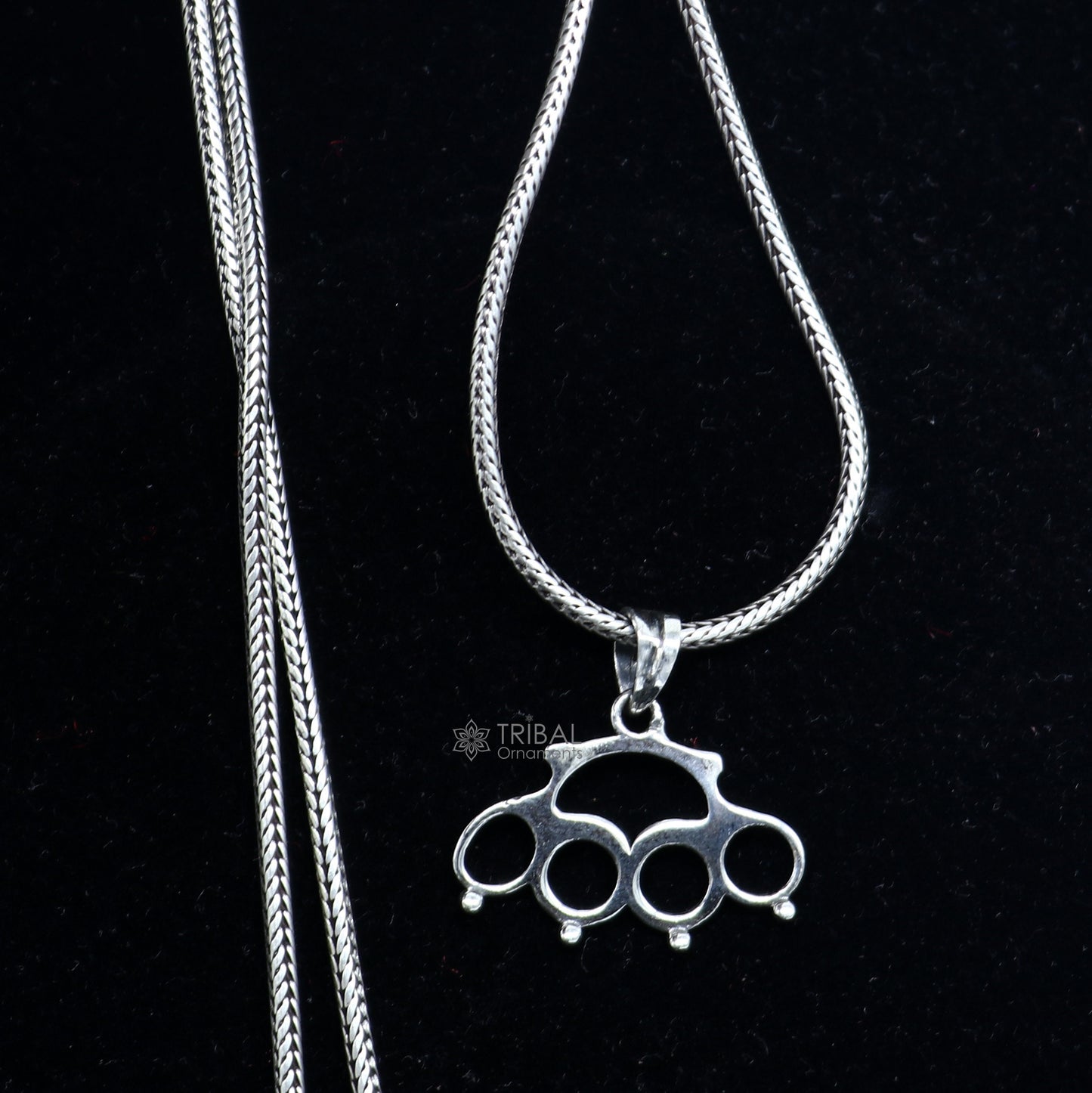 925 sterling silver knuckles punch with tribal design, handmade knuckle duster for self-defense, camping, and hiking.