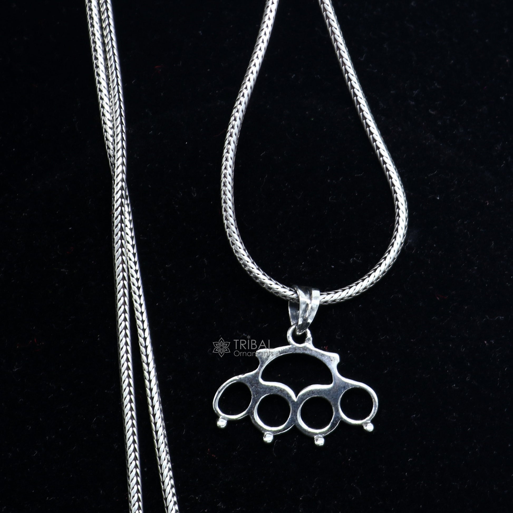 925 sterling silver knuckles punch with tribal design, handmade knuckle duster for self-defense, camping, and hiking.