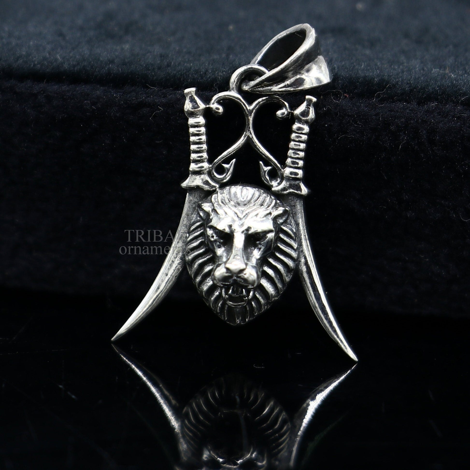 925 sterling silver handmade stylish design small lion face pendant best gifting jewelry  hip hop custom jewelry ssp1697 - TRIBAL ORNAMENTS