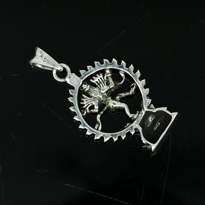 Sterling silver Shiva Nataraaj pendant from Tribal Ornaments, handmade unisex jewelry with intricate idol design, personalized and vintage style.