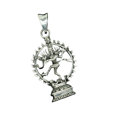 Sterling silver Shiva Nataraaj pendant by Tribal Ornaments, unisex handcrafted jewelry featuring a vintage idol design.