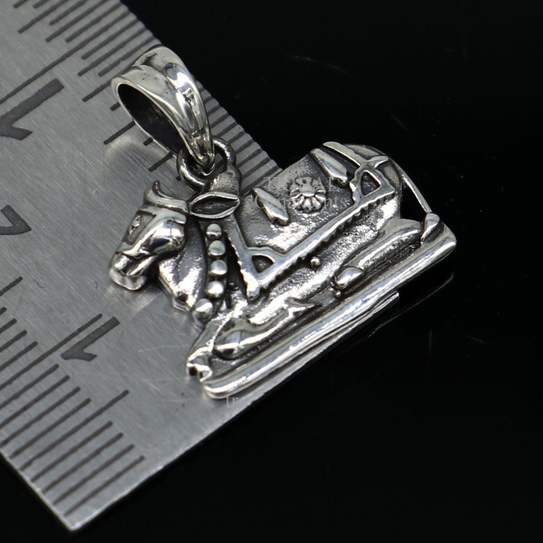 925 sterling silver amazing designer Hindu idol Lord Shiva nandi maharaj pendant, excellent gifting unisex locket pendant jewelry nsp460 - TRIBAL ORNAMENTS