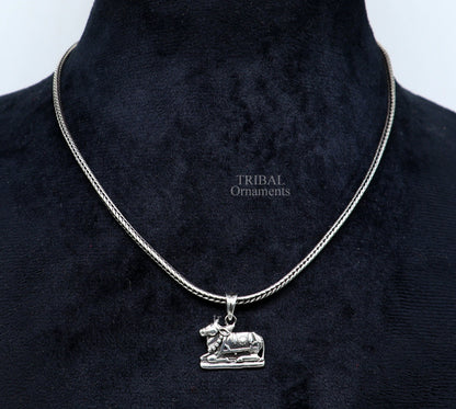 925 sterling silver amazing designer Hindu idol Lord Shiva nandi maharaj pendant, excellent gifting unisex locket pendant jewelry nsp460 - TRIBAL ORNAMENTS