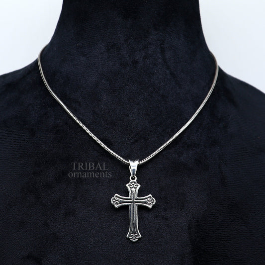925 sterling silver holy cross pendant, excellent unique design stylish unisex exclusive gift pendant jewelry from india ssp1605 - TRIBAL ORNAMENTS