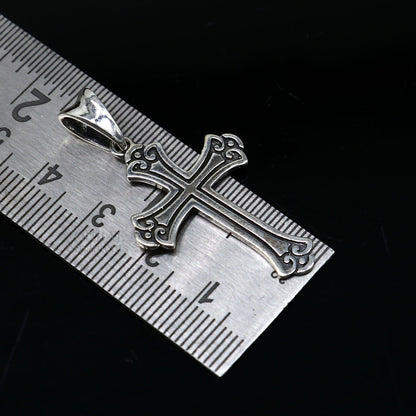 925 sterling silver holy cross pendant by Tribal Ornaments, unisex jewelry with a unique, stylish design perfect for any occasion.