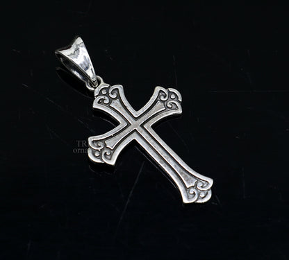 Unisex 925 sterling silver Holy Cross pendant featuring an exclusive, stylish design from Tribal Ornaments jewelry collection.