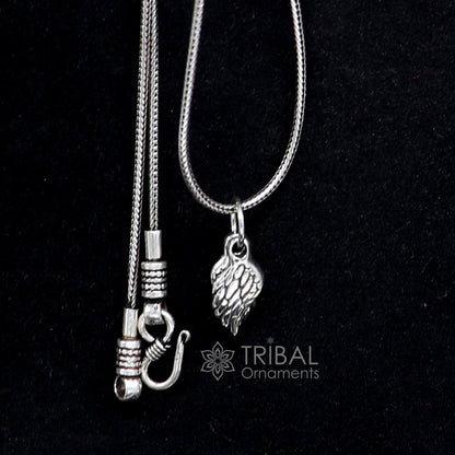925 sterling silver bird wing pendant featuring a detailed feather design, part of TRIBAL ORNAMENTS animal jewelry collection