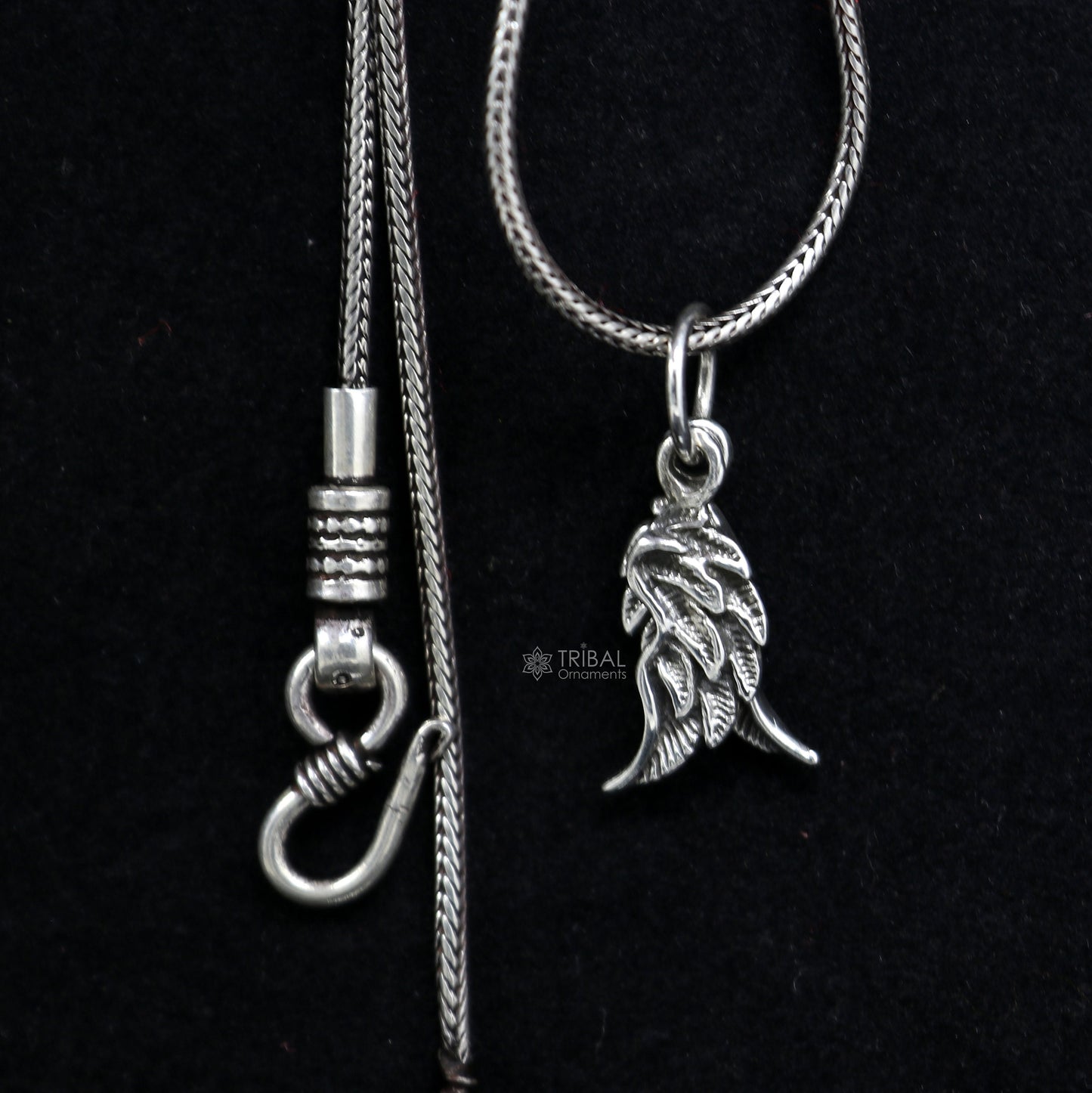 925 sterling silver unique bird wing pendant/ bird feather pendant, silver wing necklace, Angel Wing Silver pendant, animal jewelry nsp647 - TRIBAL ORNAMENTS