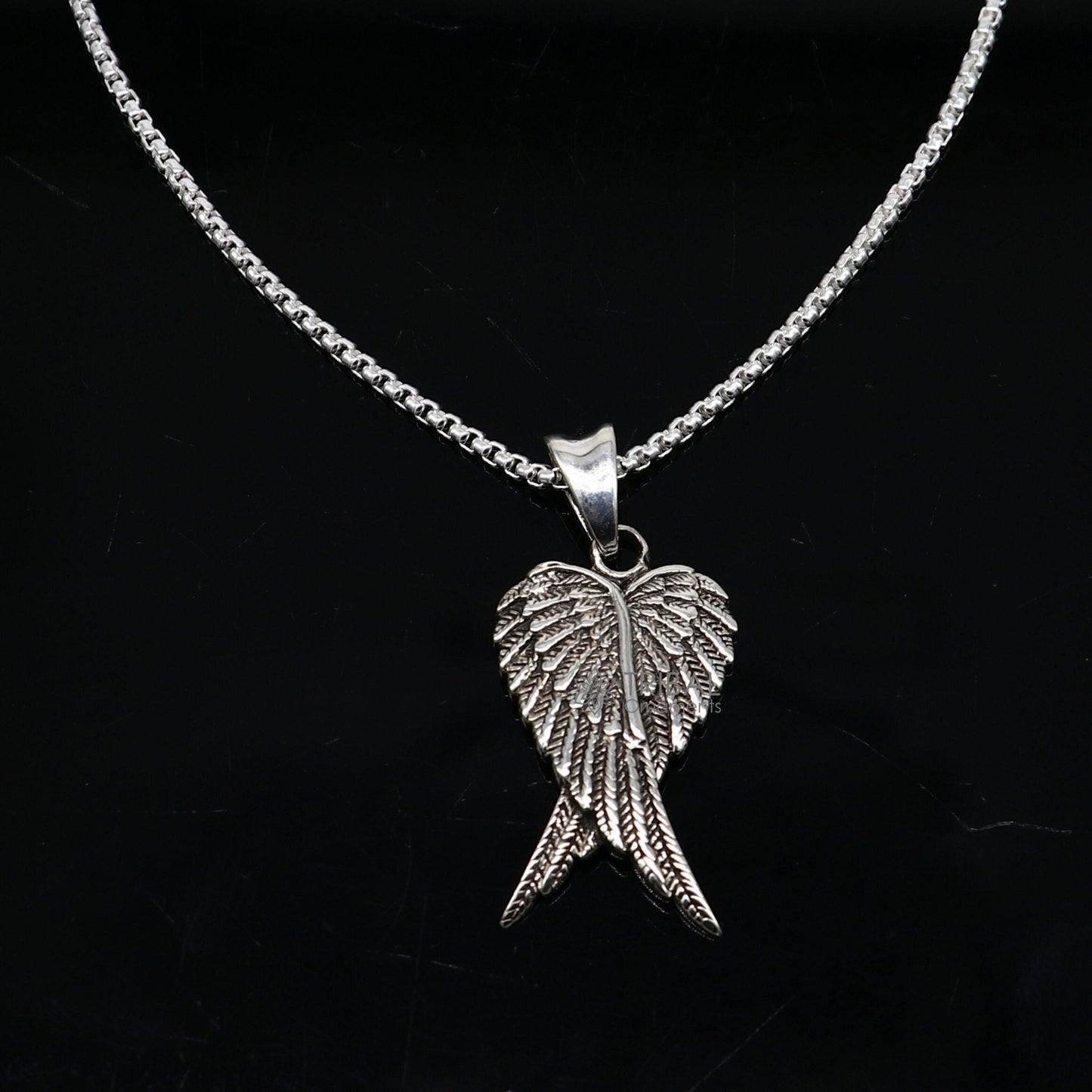 925 sterling silver unique bird wing pendant/ bird feather pendant, silver wing necklace, animal jewelry nsp635 - TRIBAL ORNAMENTS