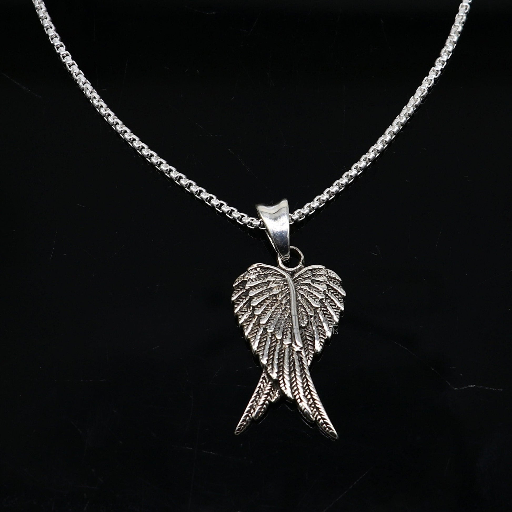 925 sterling silver unique bird wing pendant/ bird feather pendant, silver wing necklace, animal jewelry nsp635 - TRIBAL ORNAMENTS