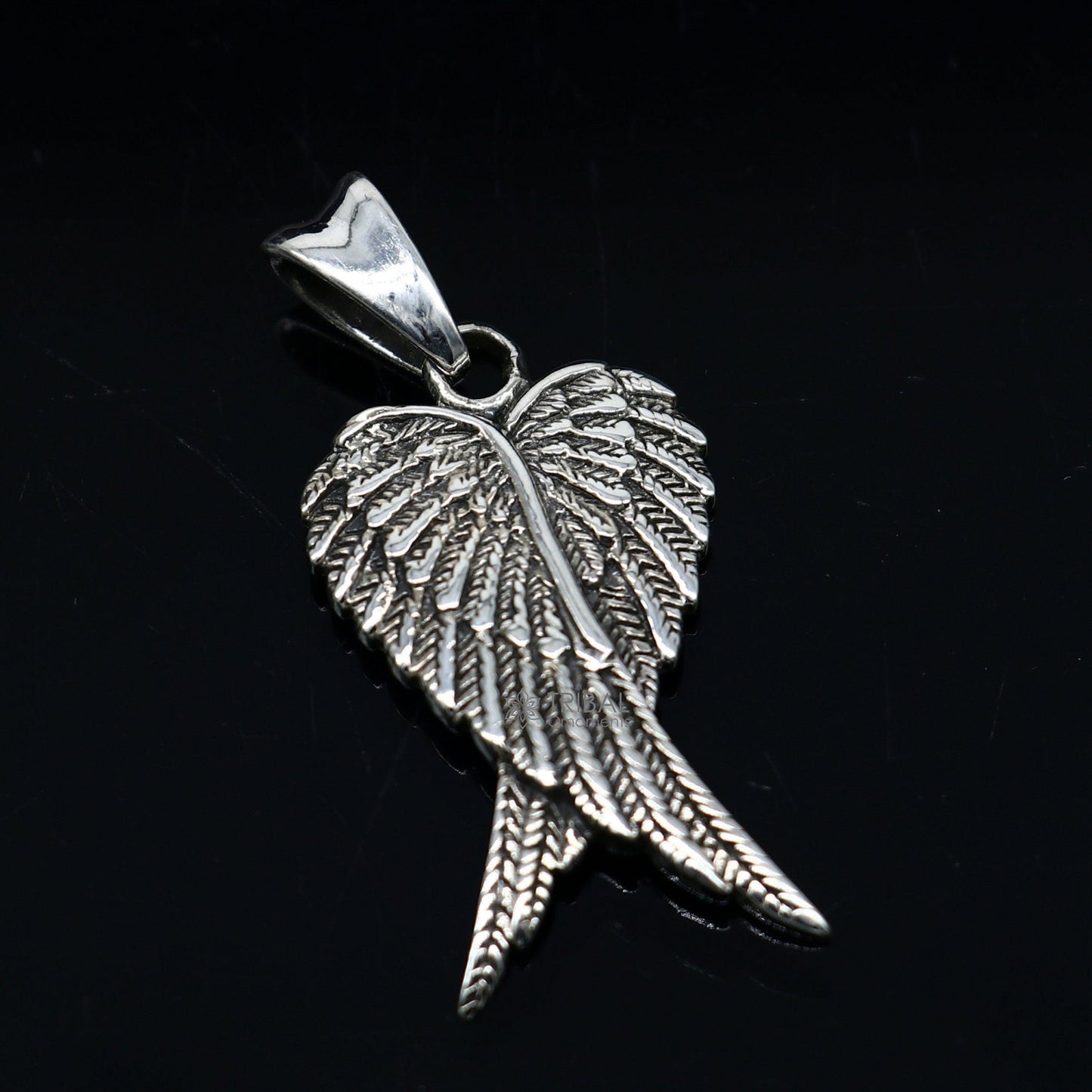 925 sterling silver unique bird wing pendant/ bird feather pendant, silver wing necklace, animal jewelry nsp635 - TRIBAL ORNAMENTS