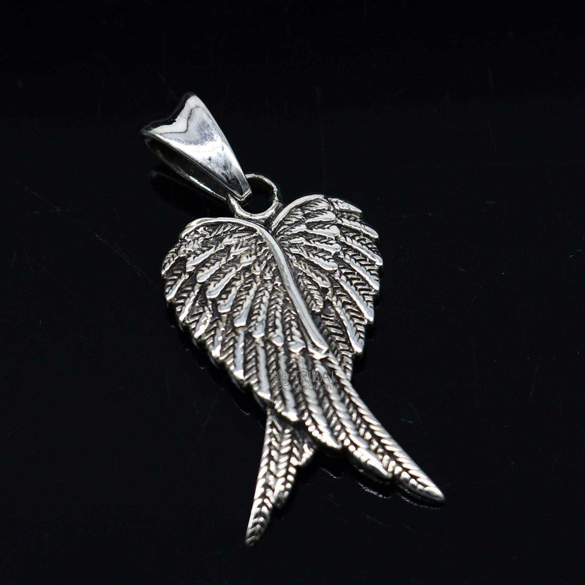 925 sterling silver unique bird wing pendant/ bird feather pendant, silver wing necklace, animal jewelry nsp635 - TRIBAL ORNAMENTS